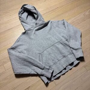 RE/DONE x Hanes Mens Heather Gray Boxy Pullover Hoodie Made in USA Small